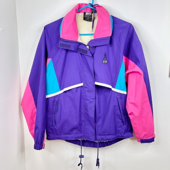 Frank Shorter Sports Gore-Tex 2-Piece Windbreaker Set — Purple Pink Aqua - Picture 12 of 14